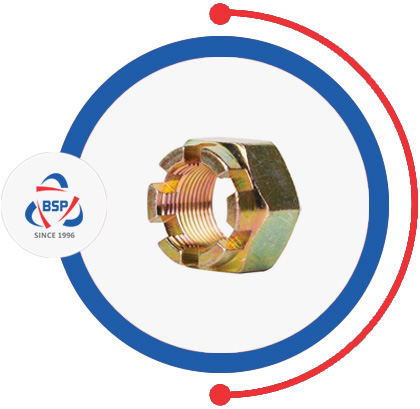Copper Nickel 70 / 30 Slotted Hex Nuts Copper Nickel 70 / 30 Slotted Hex Nuts